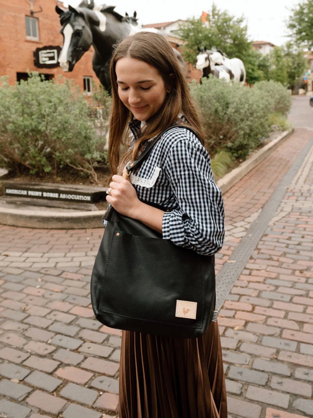 Harness Black Leather Carryall & Crossbody